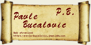 Pavle Bucalović vizit kartica